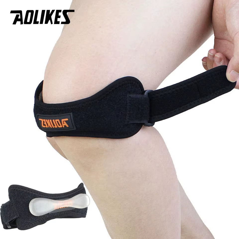 1PCS Adjustable Knee Pad Knee Pain Relief Patella Stabilizer Brace Support for Hiking Soccer Basketball Running Sport