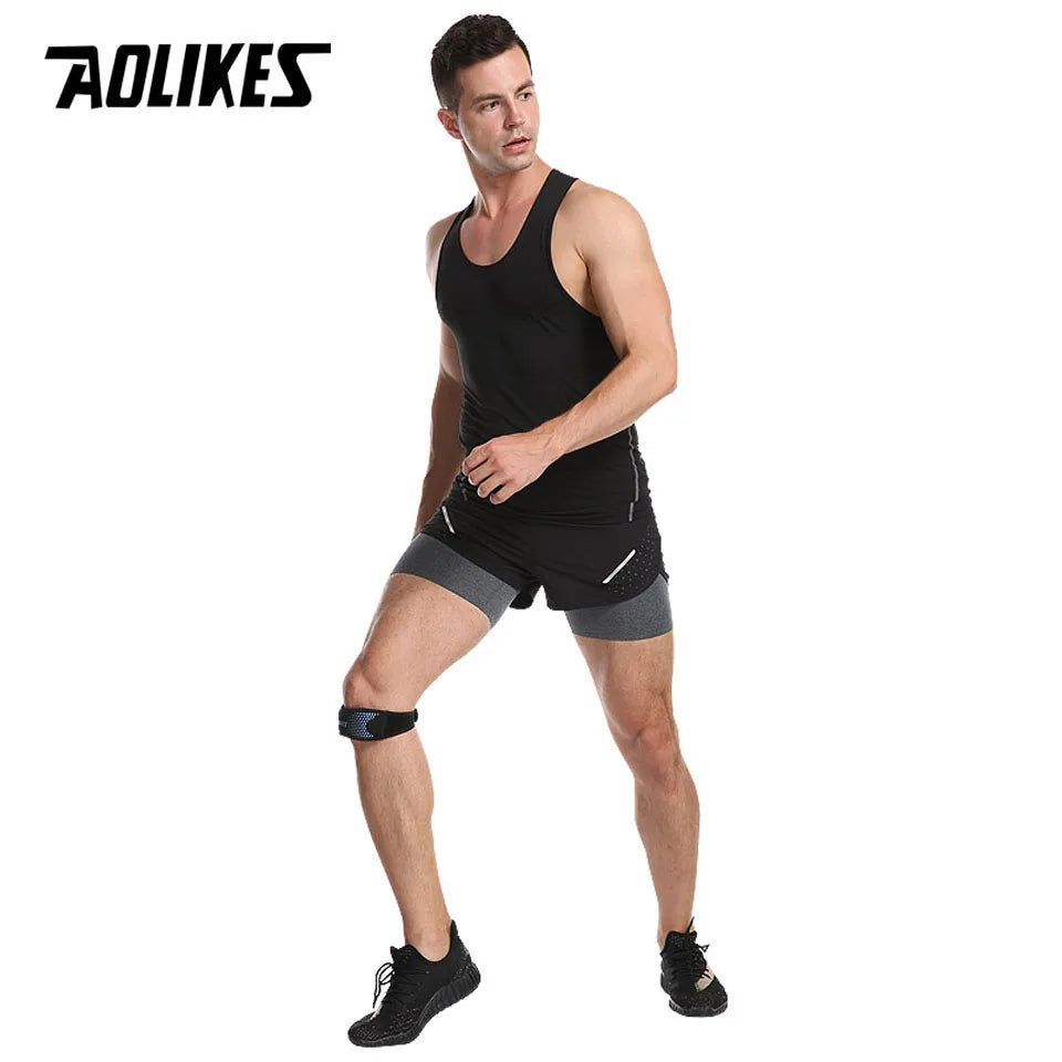 1PCS Adjustable Knee Pad Knee Pain Relief Patella Stabilizer Brace Support for Hiking Soccer Basketball Running Sport