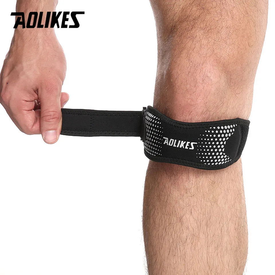 1PCS Adjustable Knee Pad Knee Pain Relief Patella Stabilizer Brace Support for Hiking Soccer Basketball Running Sport