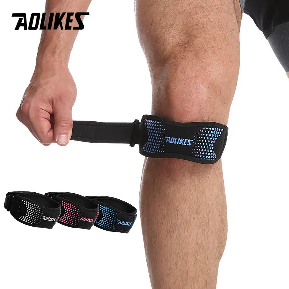 1PCS Adjustable Knee Pad Knee Pain Relief Patella Stabilizer Brace Support for Hiking Soccer Basketball Running Sport