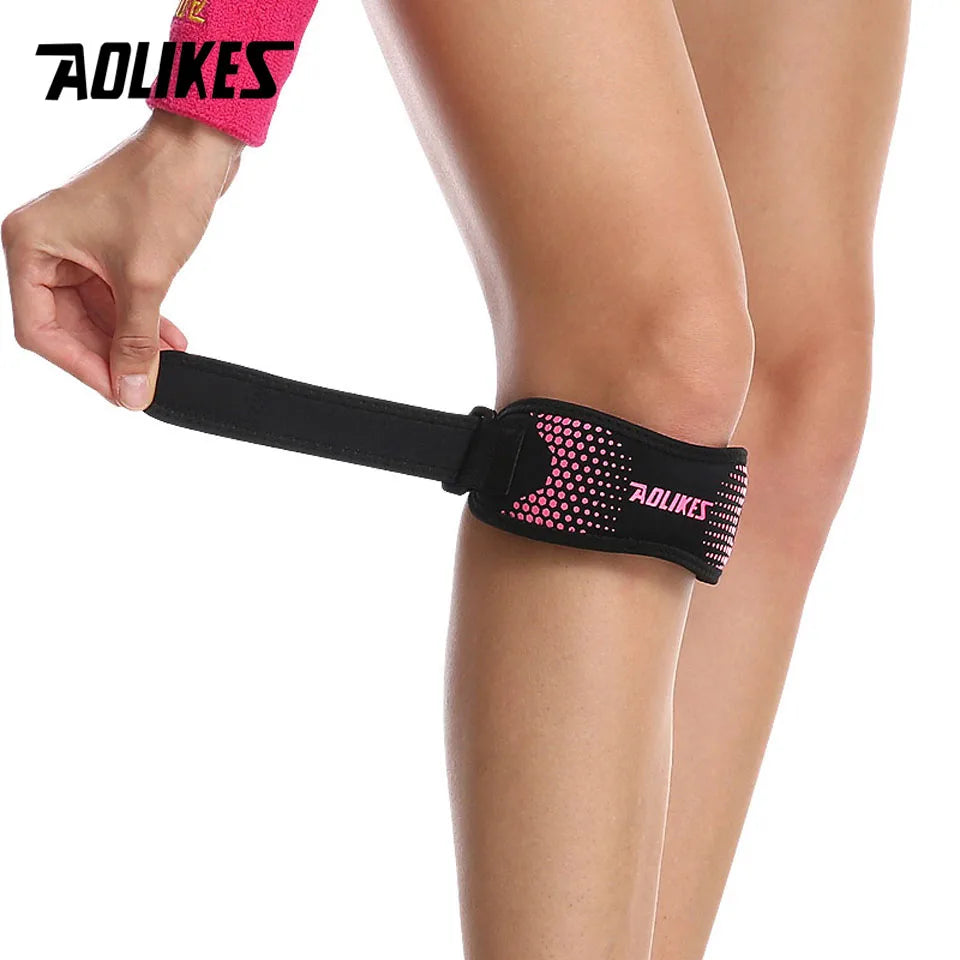 1PCS Adjustable Knee Pad Knee Pain Relief Patella Stabilizer Brace Support for Hiking Soccer Basketball Running Sport